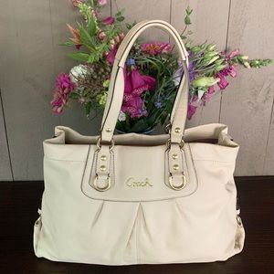 Coach Leather Cream Tote